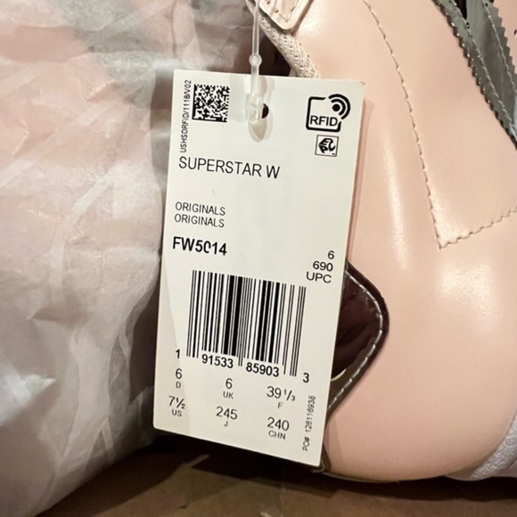NIB pAdidas Superstar Pink Tint Silver Metallic White Soles Sneaker RARE - Picture 4 of 7